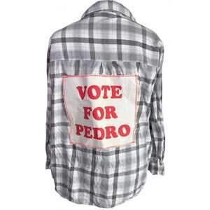 Napoleon Dynamite Inspired Upcycled Shirt | Vote For Pedro Patch Large Y2K vibes